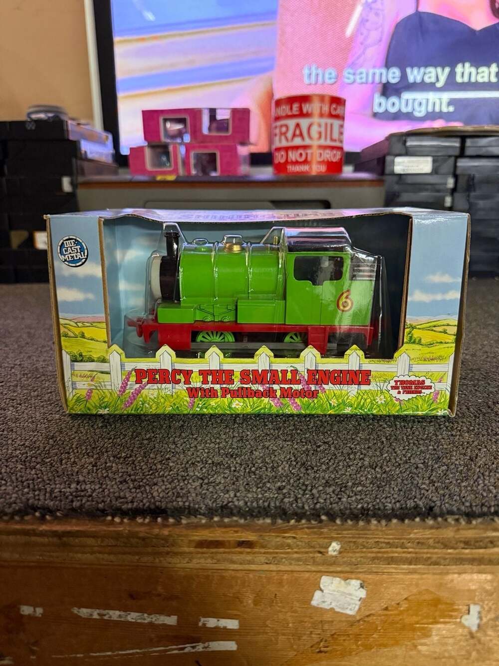 Vintage Ertl Shining Time Station Percy The Small Engine With Pullback Motor Die